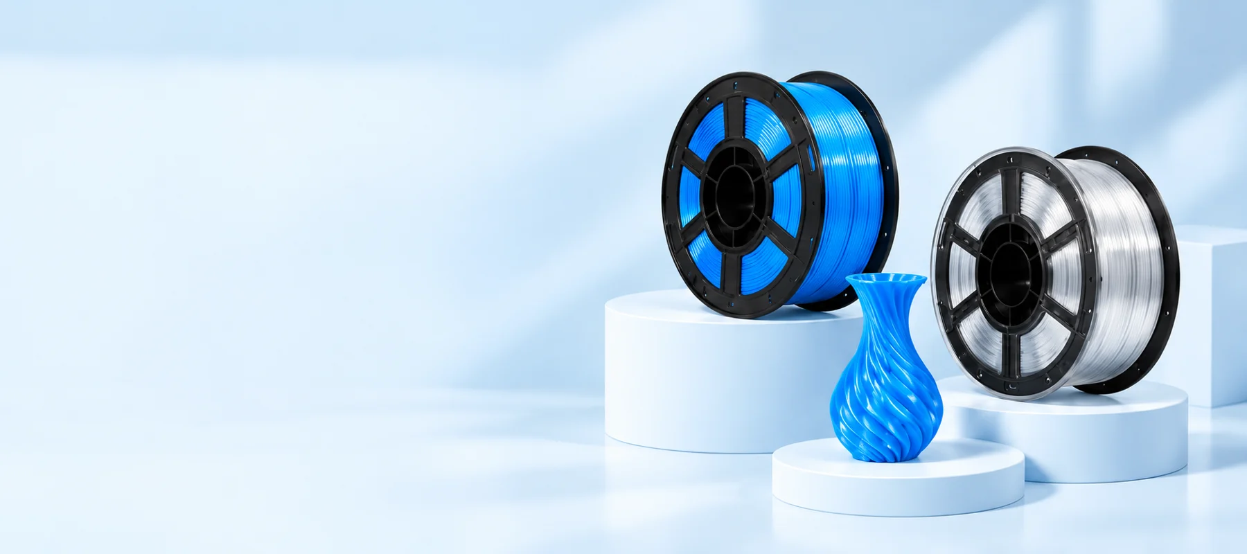 Filament spools and example prints